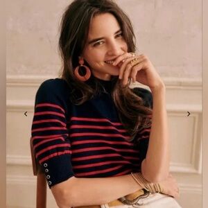 Sezane Rosie jumper knit cashmere Striped Sweater size small